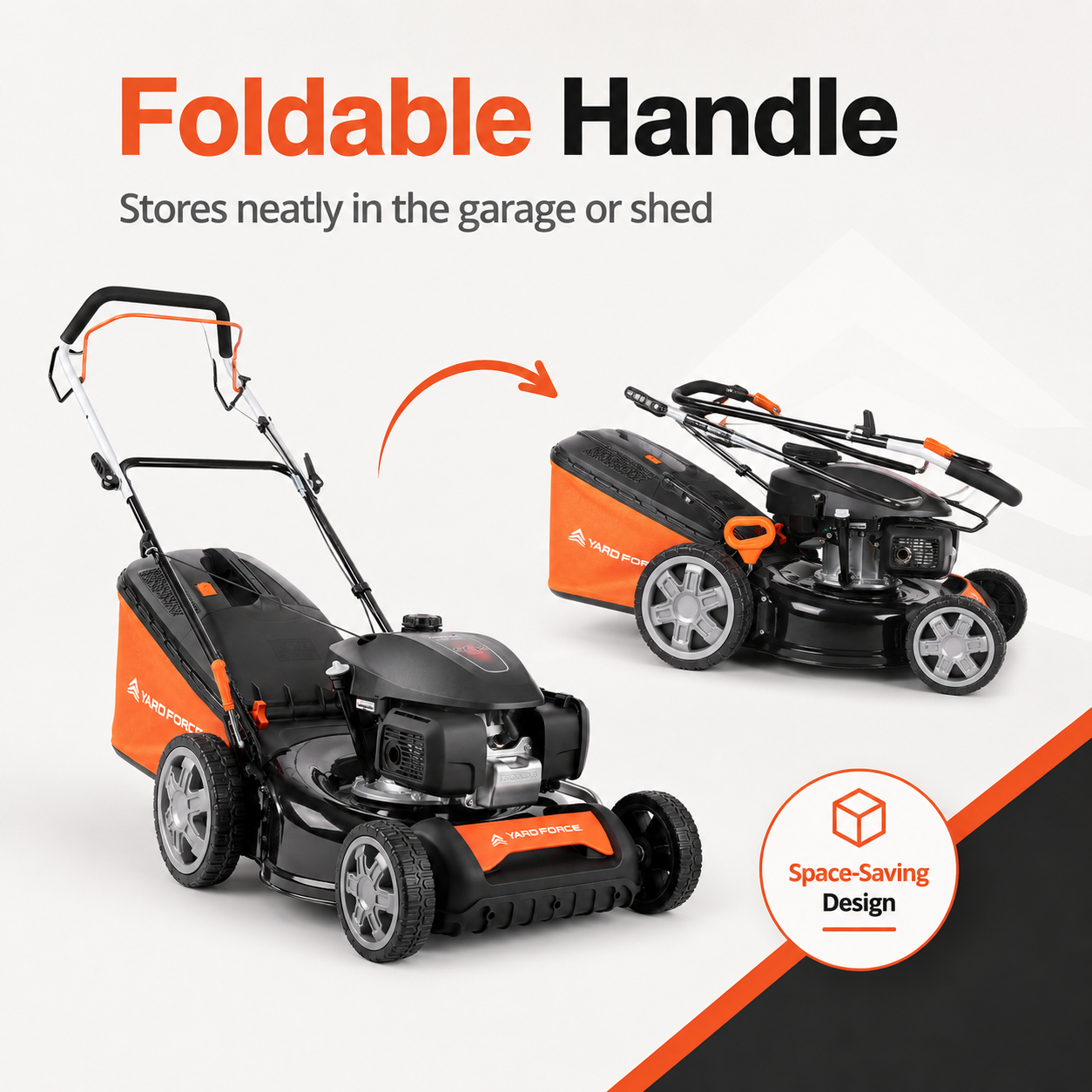 YARD FORCE Honda GCV200 Self-Propelled Petrol Lawnmower 51cm 4-in-1