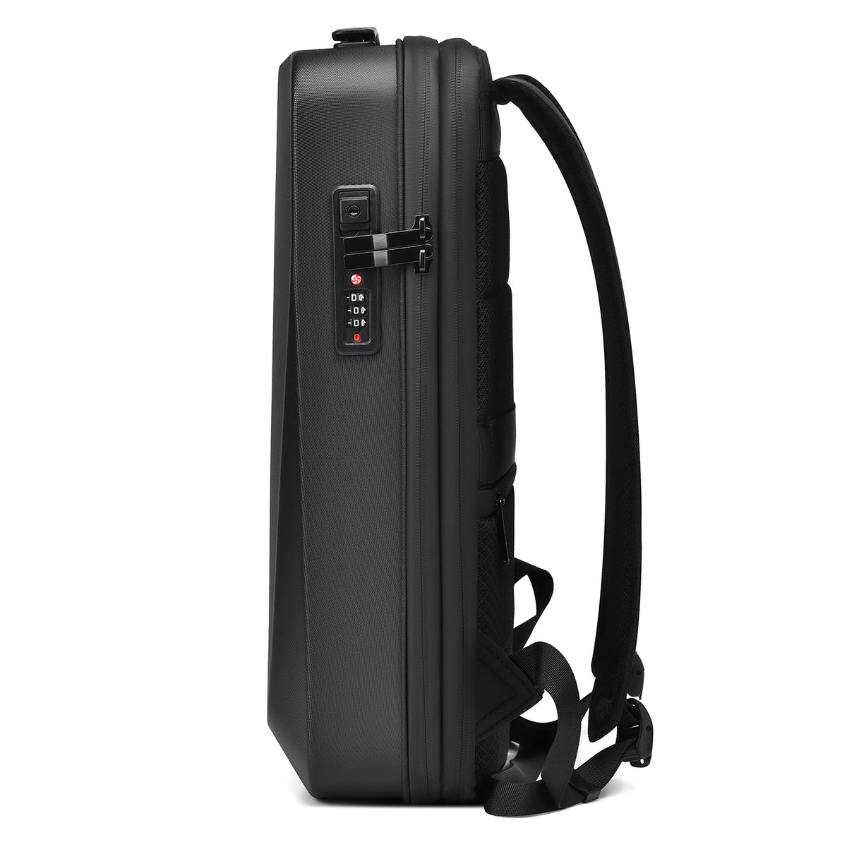 Expandable Hard Shell 17 Inch Laptop Anti-Theft Backpack with Lock USB Port - Silver
