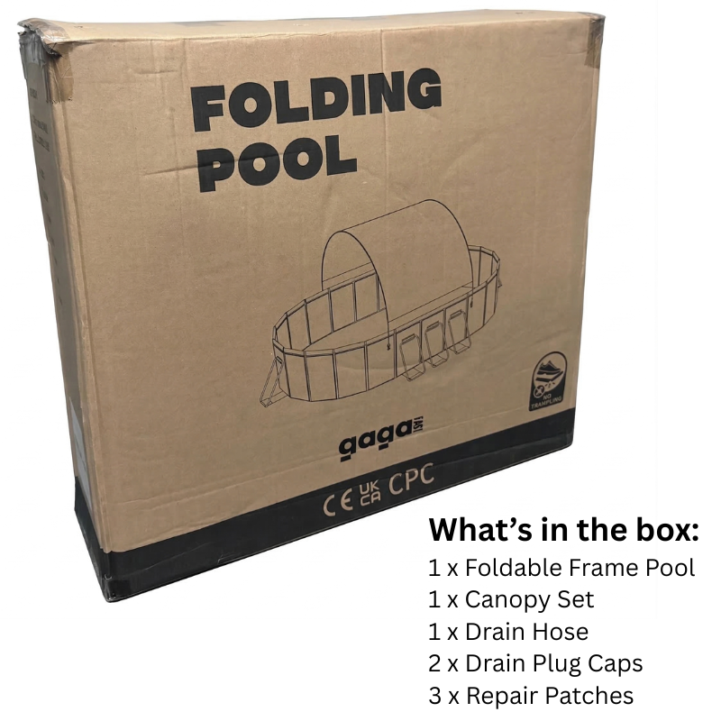 GagaFast Foldable Frame Non-Inflation Swimming Pool EasyStorage with Canopy