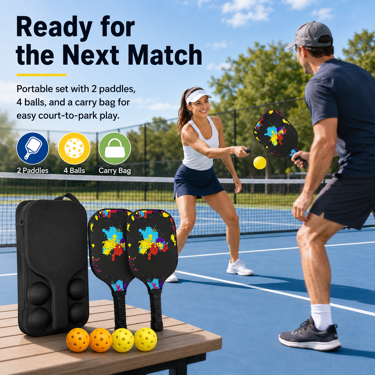 GagaFast T300 Carbon Fiber Pickleball Paddle Set