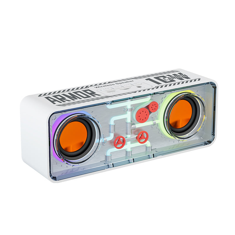 Transparent Mecha Cyberpunk Style Portable Wireless Blu available online at Gaga
