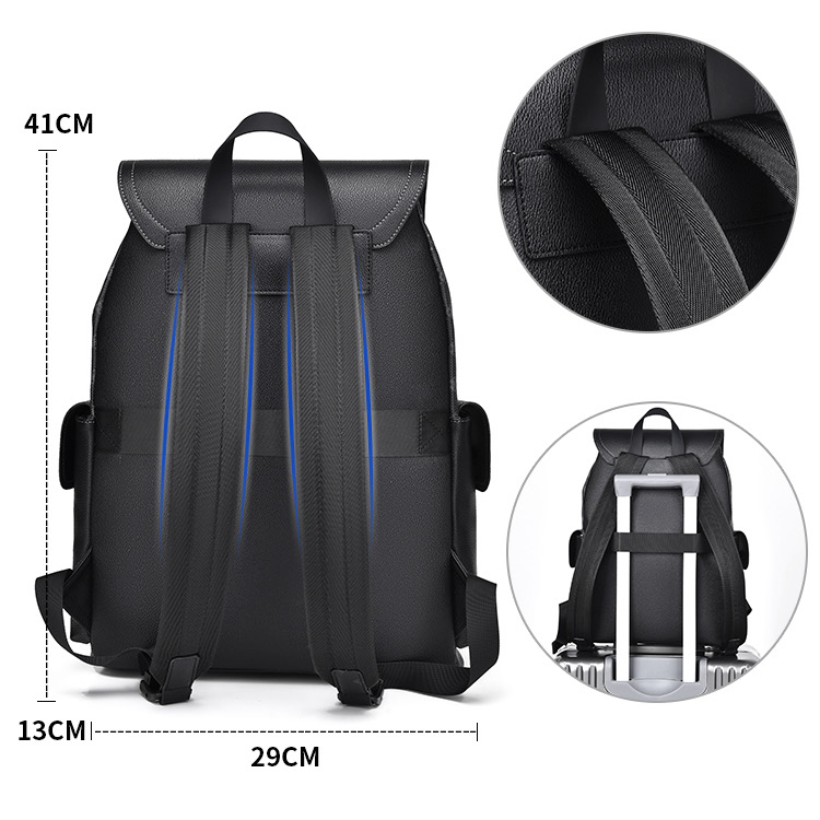 Men’s Classic Monogram Laptop Backpack With Magnetic Buckle
