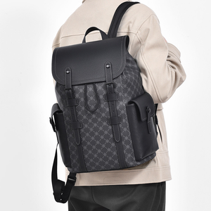 Men’s Classic Monogram Laptop Backpack With Magnetic Buckle