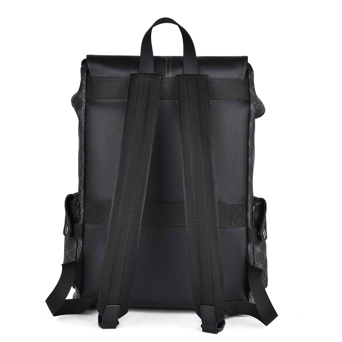 GagaFast Men's Classic Monogram Laptop Backpack with Snap Button Flap