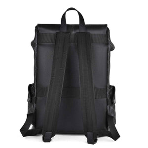 GagaFast Men's Classic Monogram Laptop Backpack with Snap Button Flap