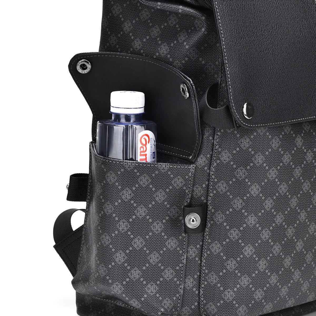 GagaFast Men's Classic Monogram Laptop Backpack with Snap Button Flap