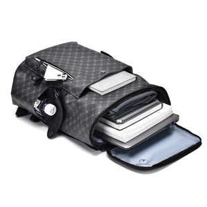 GagaFast Men’s Classic Monogram Laptop Backpack with Snap Button Flap