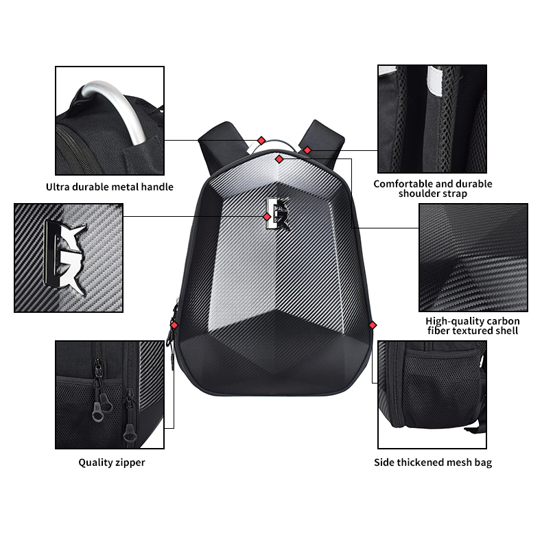GagaFast – Motorcycle Helmet Laptop Hard Shell Expandable Waterproof Backpack