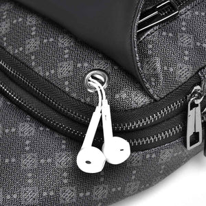 Men's Classic Monogram Crossbody Sling Bag with USB Port