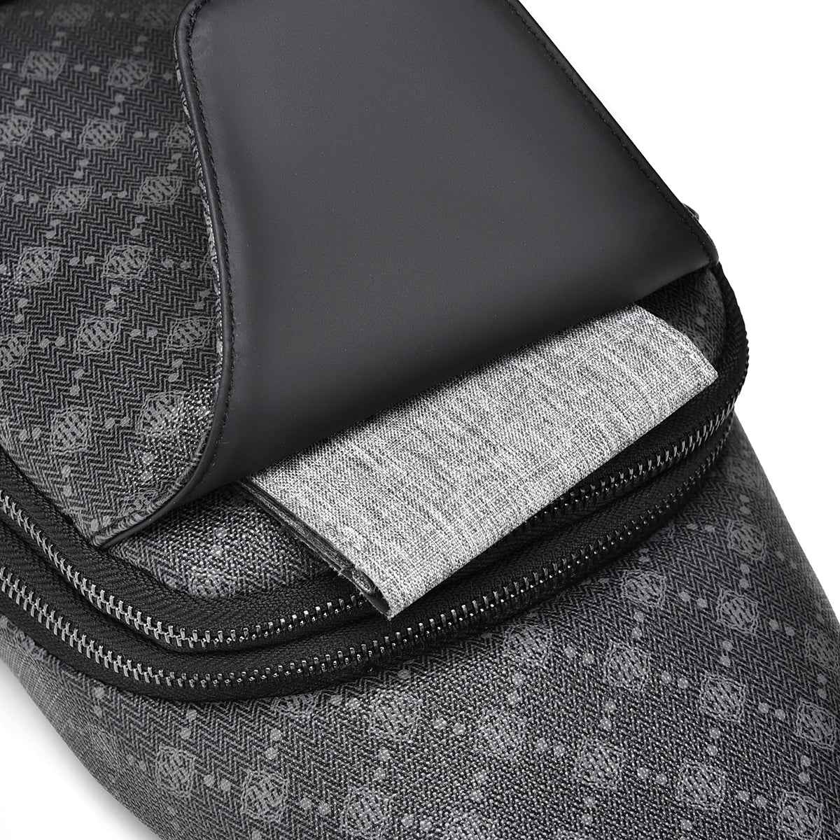 Men's Classic Monogram Crossbody Sling Bag with USB Port