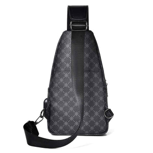 Men's Classic Monogram Crossbody Sling Bag with USB Port