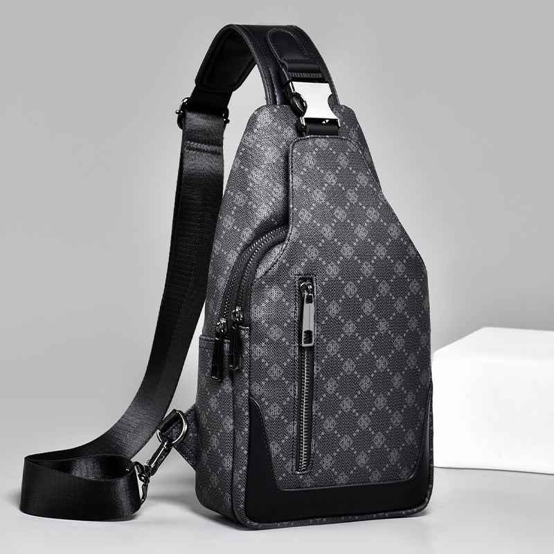 Men's Classic Monogram Crossbody Sling Bag with USB Port