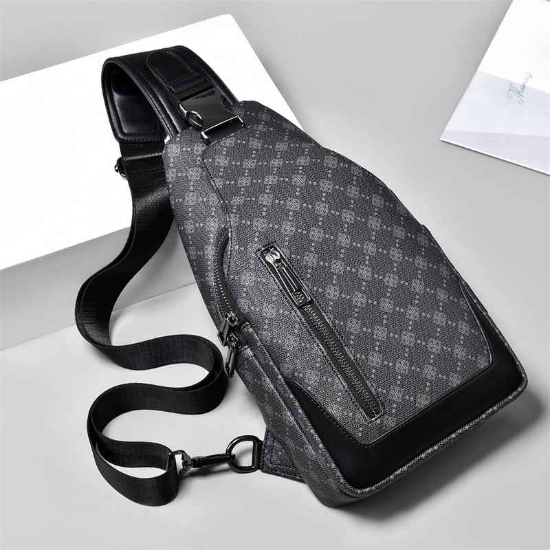 Men's Classic Monogram Crossbody Sling Bag with USB Port