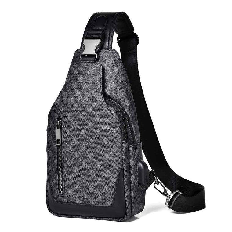 GagaFast monogram crossbody sling bag with USB charging port