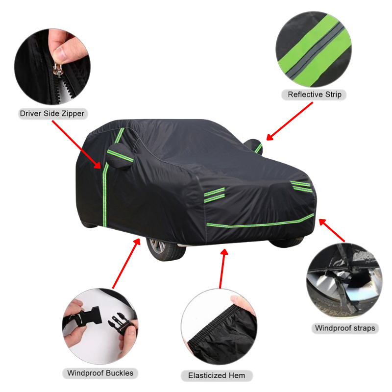 GagaFast Black Shield 420D Oxford Car Cover – All-Weather Proof Fitted on Vehicle South Africa