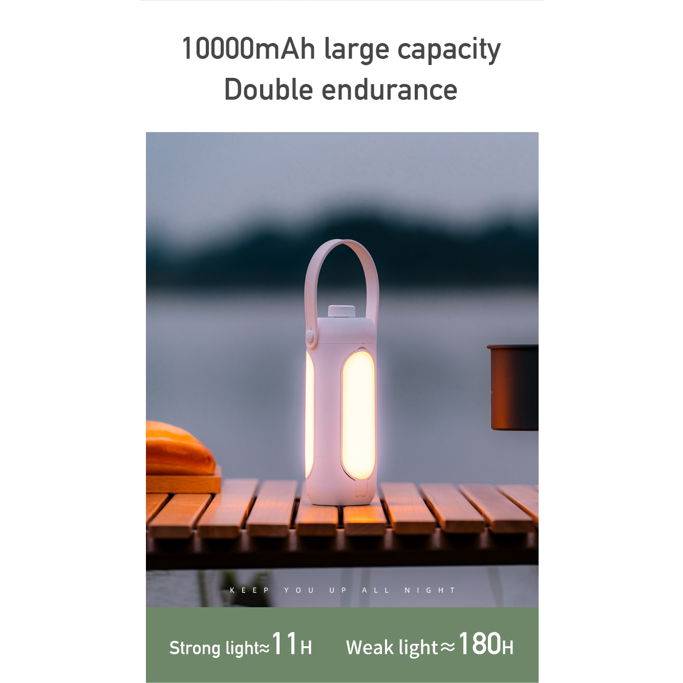 Outdoor Camping Foldable Rechargeable Portable Tent Ambient Light – Green