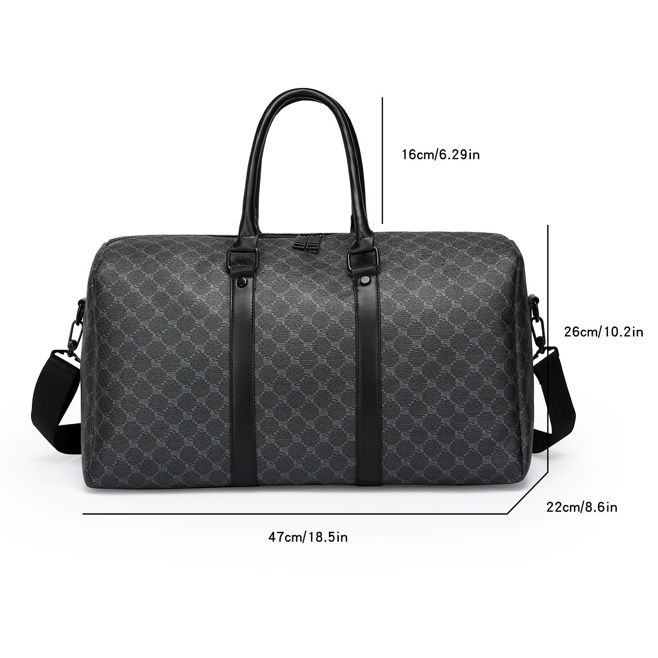 GagaFast Classic Monogram Travel Gym Sports Duffel Bag with Luggage Strap