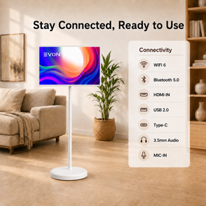 EVON 21.5" Portable Smart TV on Wheels - Touchscreen, 6GB, 128GB Android 12