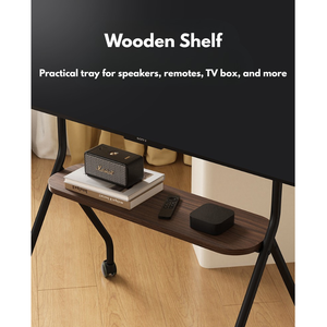 Mobile Shelving Floor TV Stand with Game Console Mount Lockable Wheels