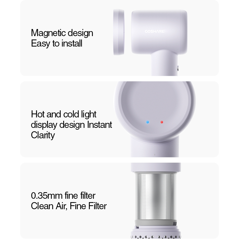 COSHARE SuperFlow SE High-Speed Hair Dryer Wall Magnetic Mount – Pink