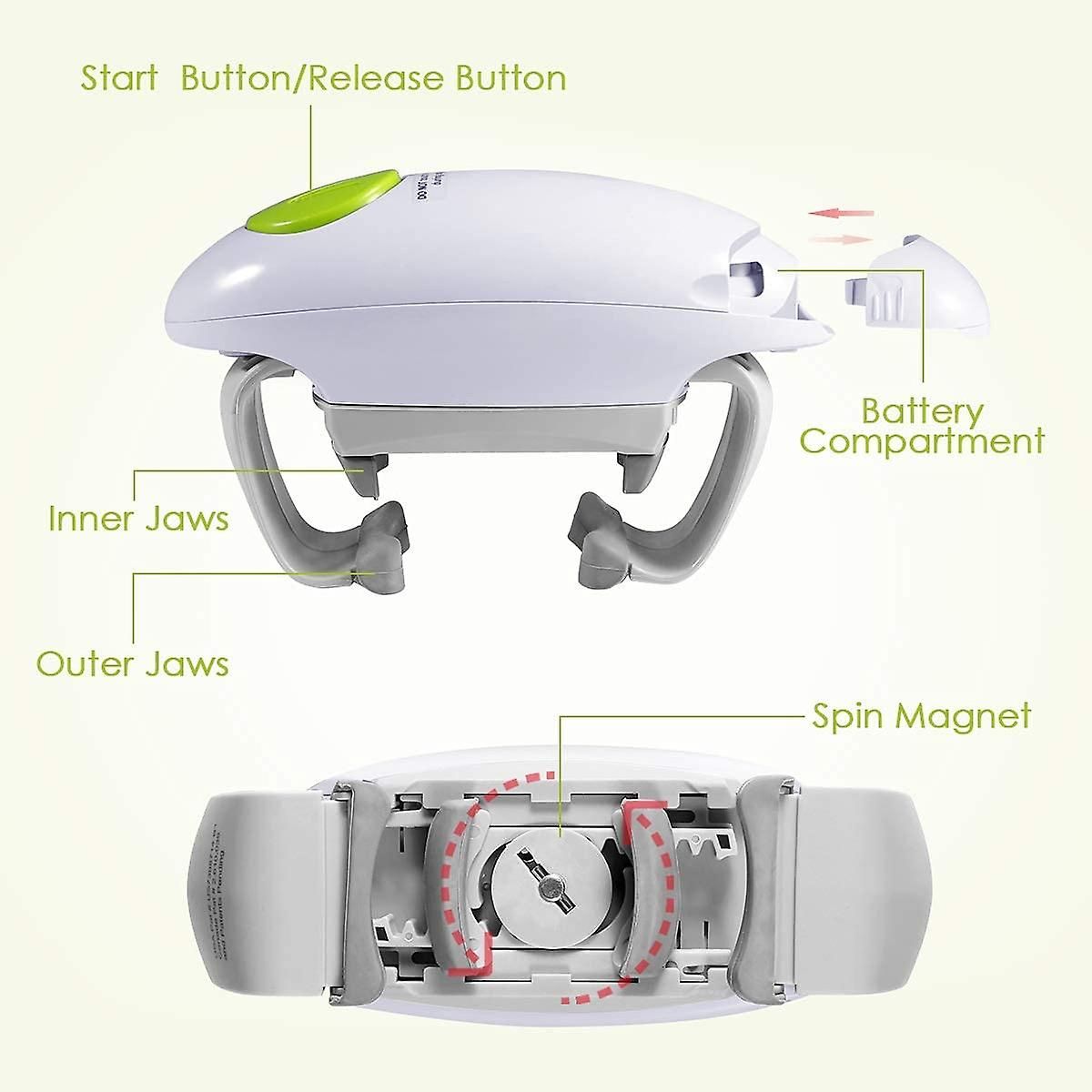 GagaFast Electric Jar Opener Automatic Hands-Free Cap Opener
