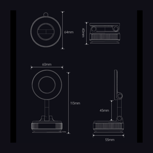 GagaFast Rotating Vacuum Magnetic Phone Holder Stand for Any Smooth Surface – White
