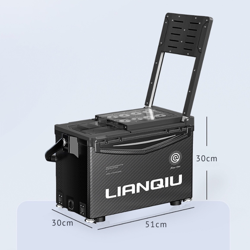 LIANQIU 29L Multifunctional Fishing Box Adjustable Legs Foldable Backrest