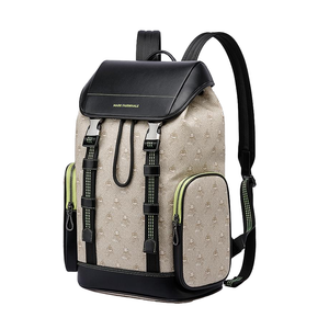 Mark Fairwhale Unisex Business Travel Laptop Backpack with Luggage Strap – Beige