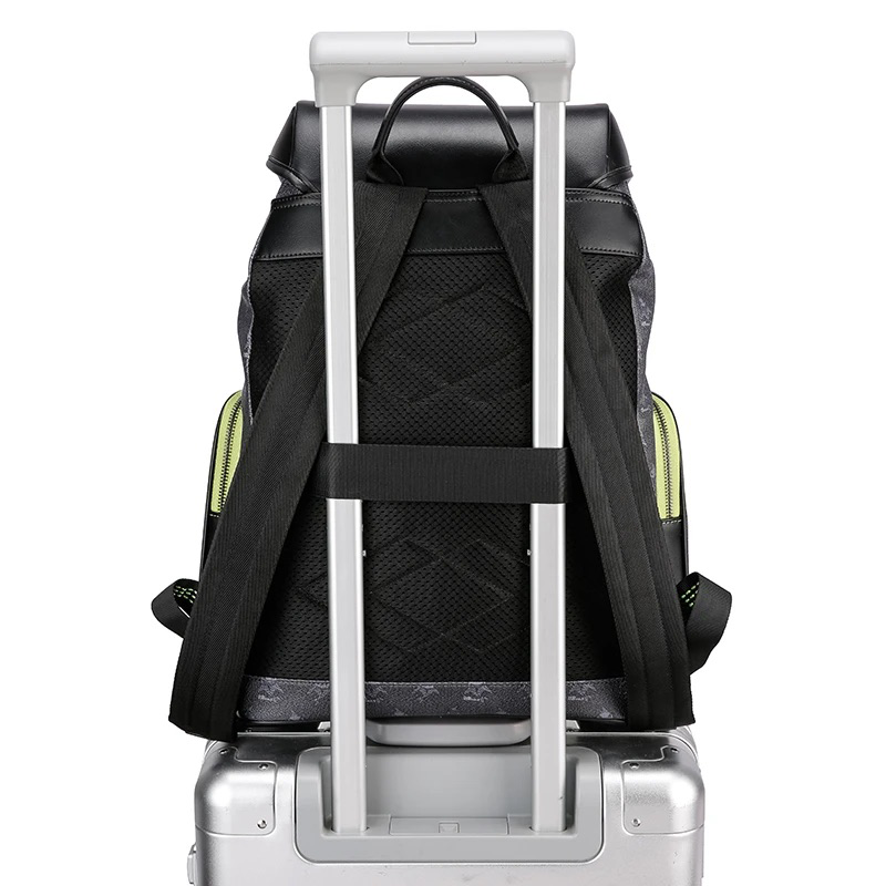 Mark Fairwhale Unisex Business Travel Laptop Backpack with Luggage Strap – Black
