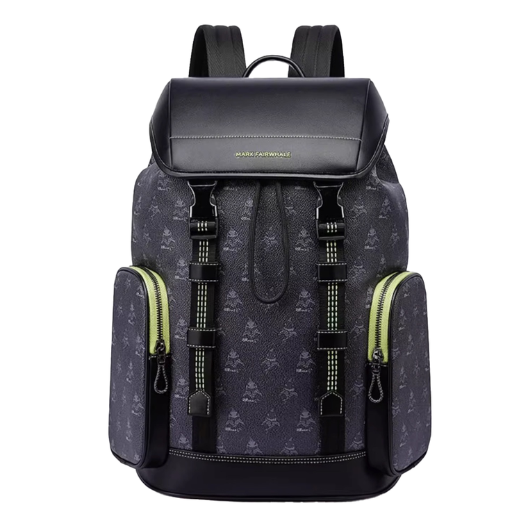 Mark Fairwhale black orca-print business travel laptop backpack