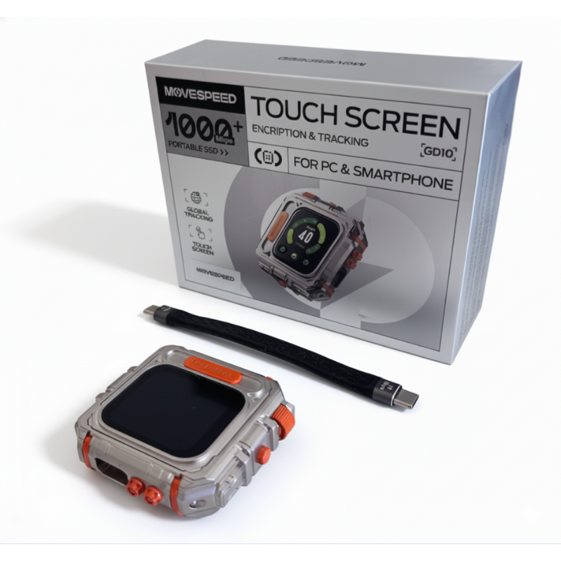 MoveSpeed GD10 1TB Touch Screen Portable SSD 1050MB/s For PC and Smartphone
