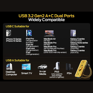 MoveSpeed WD10 512GB Portable SSD Flash Drive 1000MB/s for PC Smartphone