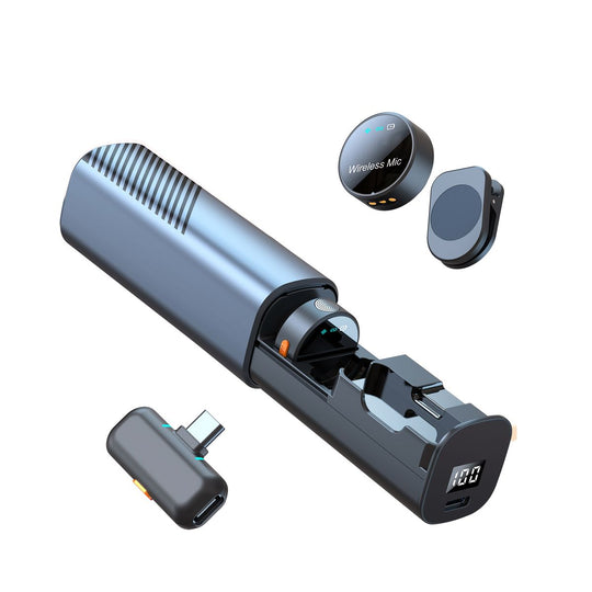 Wireless Clip-On Magnetic Microphone Noise Reduction Charging Case