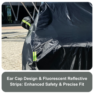 GagaFast Black Shield Pro Car Cover – Elastic Hem and Windproof Buckle Strap for Secure Fit