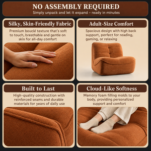 Compressed Sofa for Adults Giant Bean Bag Chair Ergonomic Memory Foam Sofa
