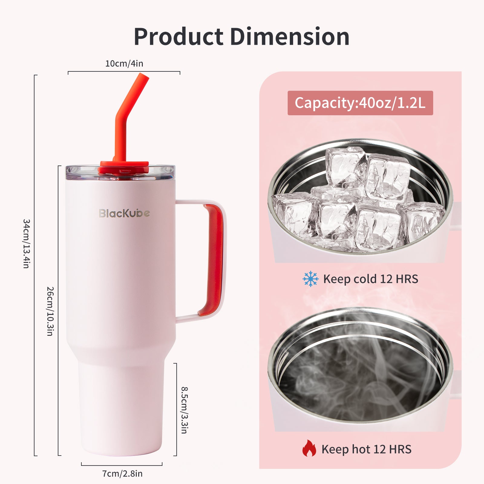 BlacKube 1.2L Stainless Steel Leak-Proof Thermo Travel Tumbler Gift Pack – Peachy Bubbles