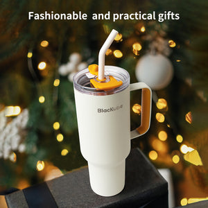 BlacKube 1.2L Stainless Steel Leak-Proof Thermo Travel Tumbler Gift Pack – Pale Yellow