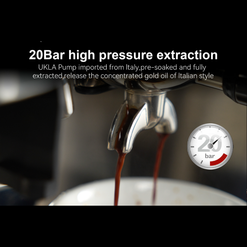 WOWKIEE Commercial-Grade Manual Espresso Coffee Machine with Grinder Smart Display