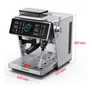 WOWKIEE Commercial-Grade Manual Espresso Coffee Machine with Grinder Smart Display
