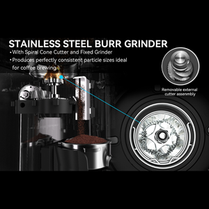 WOWKIEE Commercial-Grade Manual Espresso Coffee Machine with Grinder Smart Display